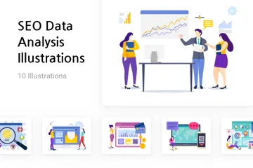 SEO Data Analysis Illustration Pack