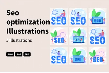 Seo Optimization Illustration Pack