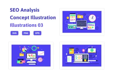 SEO und Analyse Illustration Pack