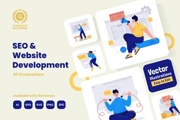 SEO & Website Development Illustration Pack