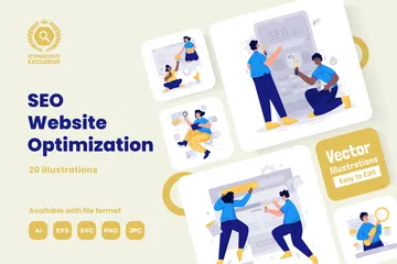 SEO Website Optimization Illustration Pack