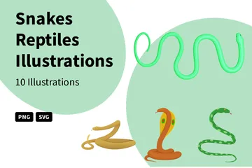 Serpents, Reptiles Pack d'Illustrations