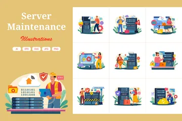 Server Maintenance Illustration Pack