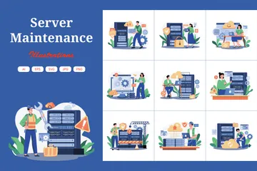 Server Maintenance Illustration Pack