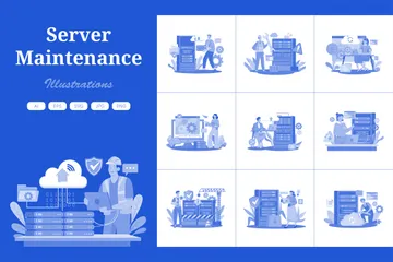 Server Maintenance Illustration Pack