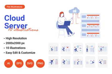 Serveur Cloud Pack d'Illustrations