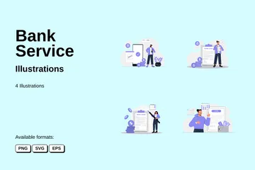 Service bancaire Pack d'Illustrations