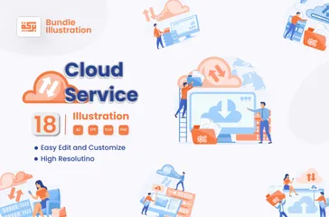 Service cloud Pack d'Illustrations