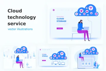 Service cloud Pack d'Illustrations