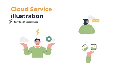 Service cloud Pack d'Illustrations