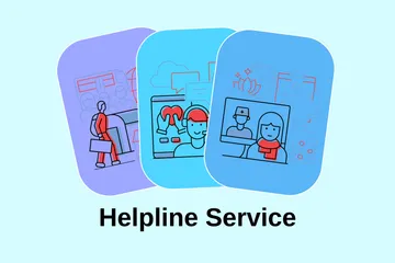 Service d'assistance téléphonique Pack d'Illustrations