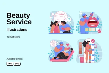 Service de beauté Pack d'Illustrations