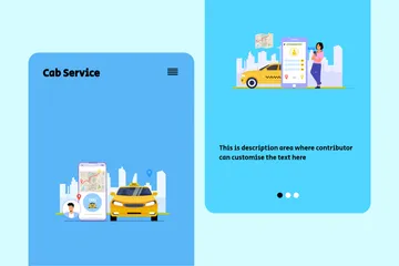 Service de taxi Pack d'Illustrations