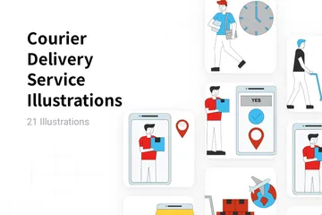 Service de livraison par courrier Pack d'Illustrations