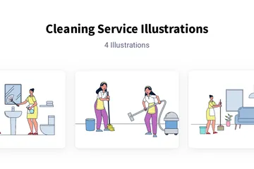 Service de nettoyage Pack d'Illustrations