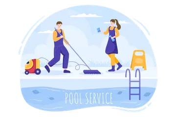 Service de piscine Pack d'Illustrations