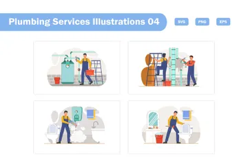 Service de plomberie Pack d'Illustrations