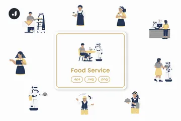 Service alimentaire Pack d'Illustrations