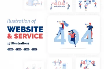 Site Web et service Pack d'Illustrations