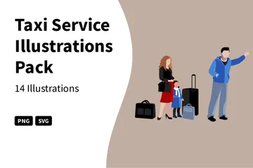 Free Service de taxi Pack d'Illustrations