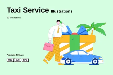 Service de taxi Pack d'Illustrations