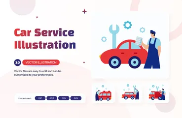 Service automobile Pack d'Illustrations