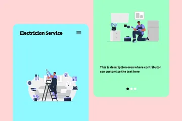 Service d'électricien Pack d'Illustrations