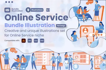 Un service en ligne Pack d'Illustrations