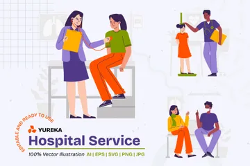 Service hospitalier Pack d'Illustrations