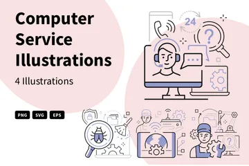 Service informatique Pack d'Illustrations