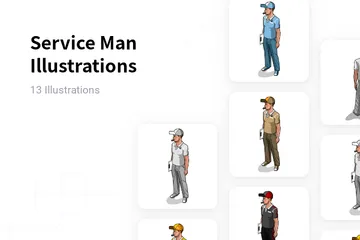 Service Man Illustration Pack