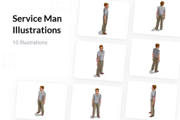 Service Man Illustration Pack