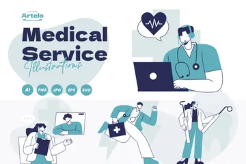 Service médical Illustration Pack