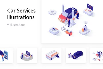 Services automobiles Pack d'Illustrations