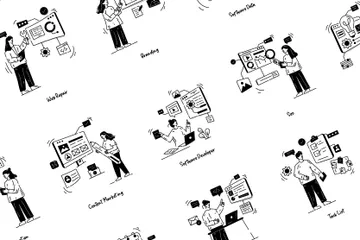 Services de développement Web et logiciels Pack d'Illustrations