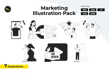 Services de marketing numérique Pack d'Illustrations