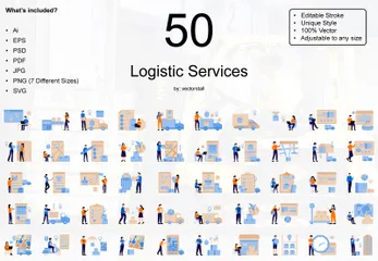 Services logistiques Pack d'Illustrations