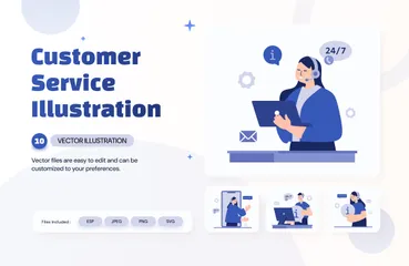 Servicio al Cliente Paquete de Ilustraciones