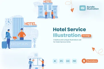 Servicio de hotel Paquete de Ilustraciones