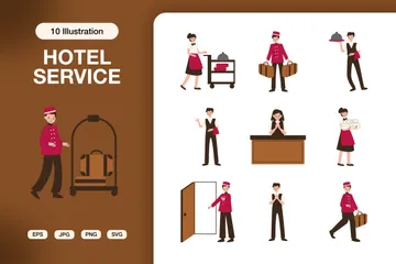 Servicio de hotel Paquete de Ilustraciones