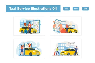 Servicio de taxi Paquete de Ilustraciones