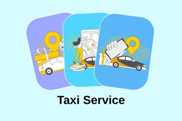 Servicio de taxi Paquete de Ilustraciones