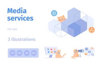 Servicios de medios Paquete de Ilustraciones