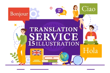 Serviço de tradução Pacote de Ilustrações