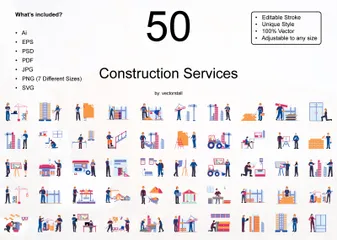 Serviços de construção Pacote de Ilustrações