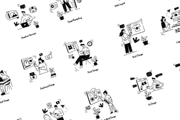 Design e serviços criativos Pacote de Ilustrações