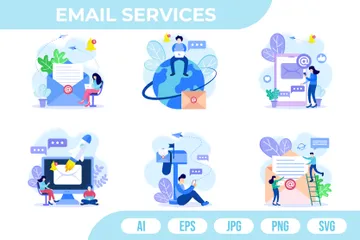 Serviços de e-mail Pacote de Ilustrações