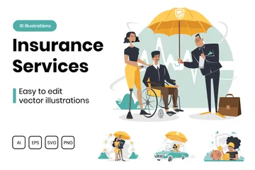 Serviços de seguros Pacote de Ilustrações