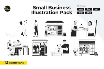 Serviços para pequenos empreendedores Pacote de Ilustrações