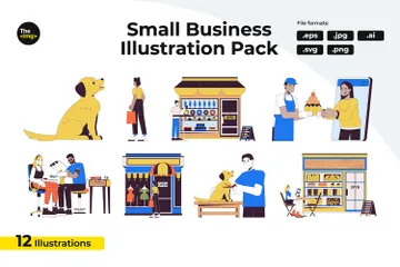 Serviços para pequenos empreendedores Pacote de Ilustrações